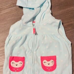 Carter's Light Blue Hoodie with Pink Trim